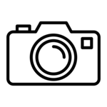 Pictogramme d'appareil photo, représentant mes compétences en cadrage, tournage, prise d’images et de son